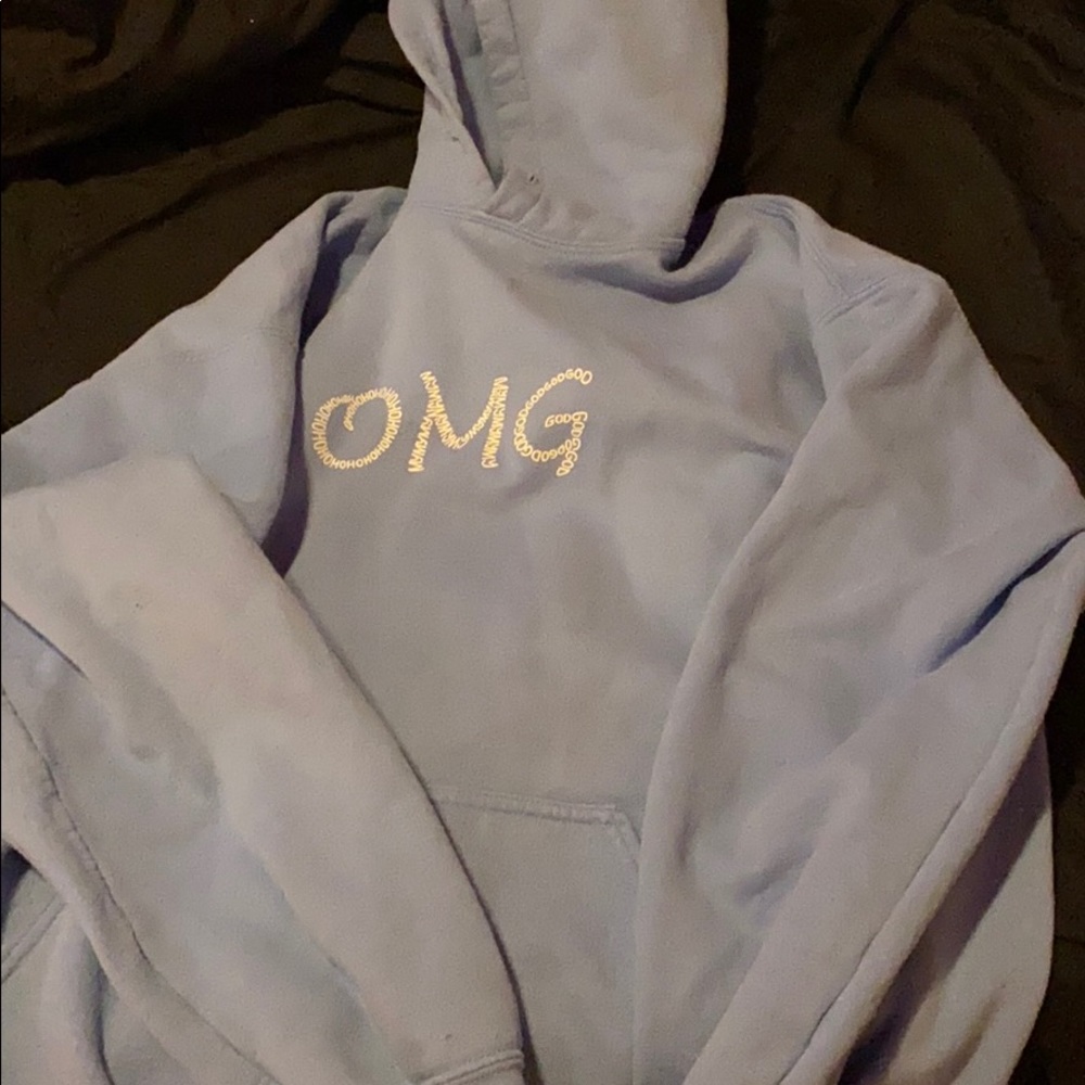 OMG light blue hoodi